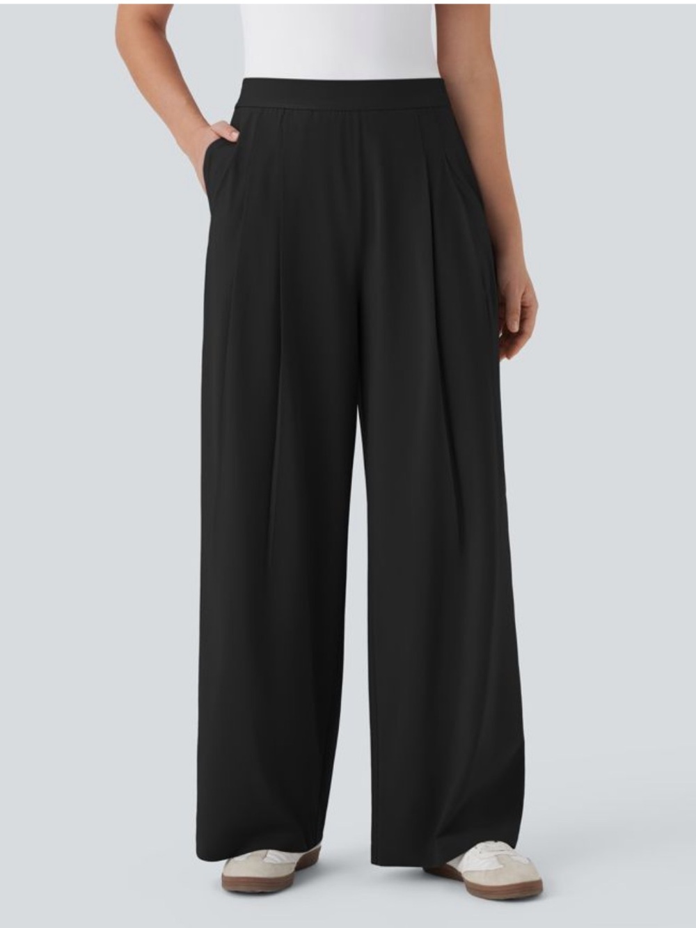 Halara Breezeful High Waisted Wide Leg Tall Pants Black M